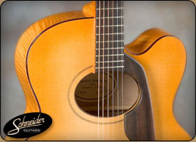 handmade acoustic guitars custom built - The Maple Flattop with Cutaway