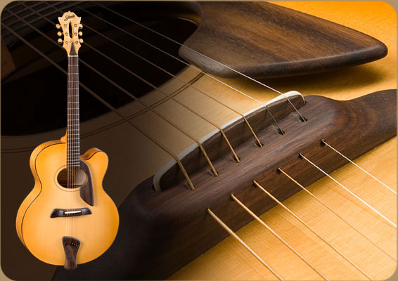 jumbo flat top handmade acoustic guitar with cutaway